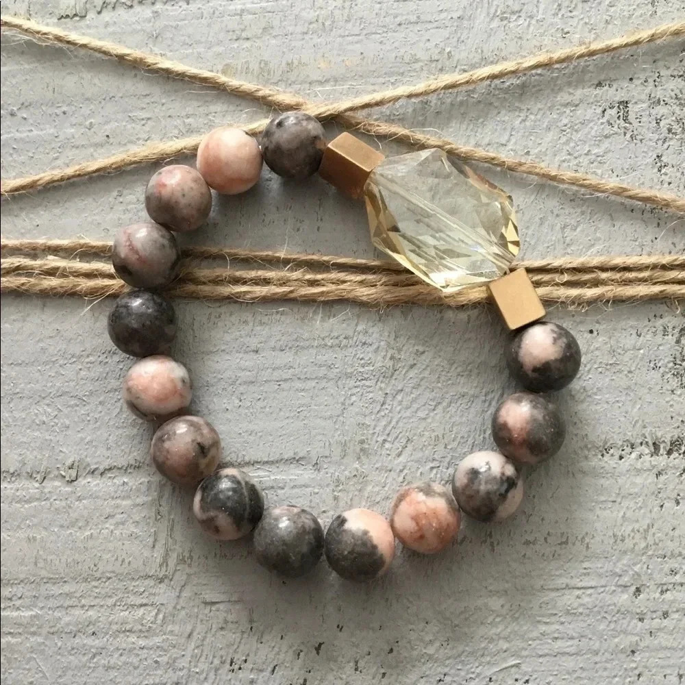 NEW‎ Natural Stone beaded stretch bracelet
